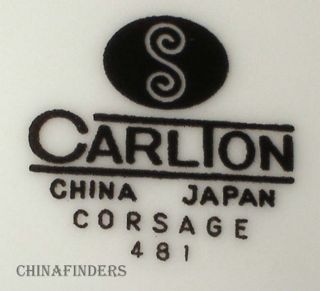 Carlton China Japan Corsage pttrn 481 Dinner Plate