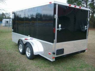 7x14 Enclosed Double Motorcycle Trailer Black ATP Sport Motorcycle
