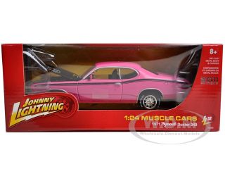 1971 Plymouth Duster 340 Pink die cast car model by Johnny Lightning