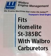 Carburetor Kit Fits Homelite Trimmer ST 385BC Replace Homelte #A 03003
