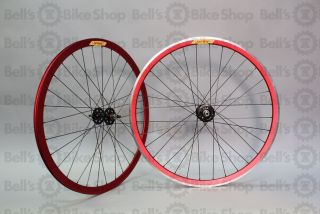 Velocity Deep V Track Wheels Red Anodized Fixed Gear 700c