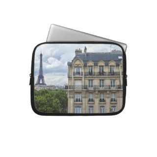 Eiffel Tower and Building Laptop Computer Sleeves