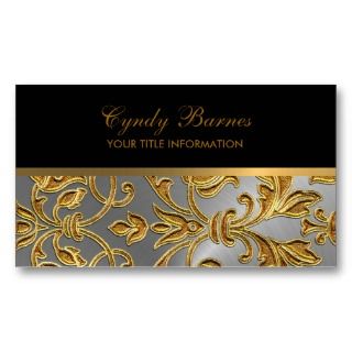 Any Color with Gold Damask Business Card