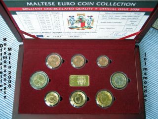 Euro Kursmünzensatz KMS 2008 (1 Cent   2 Euro) Holzkassette BU
