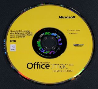 MS Office Mac 2011 Home & Student Family Pack 3 Mac Box
