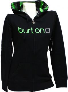 Burton I Logo Damen Zip Hoodie schwarz Kapuzen Sweat Shirt Jacke