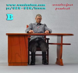 Woodenface 1/6 Scene Wooden Art Deco desk & Armchair #B