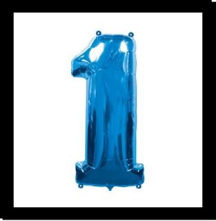 JUMBO BLUE NUMBER ONE 1ST birthday balloons decorations FREE SHIP