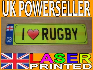 LOVE RUGBY NOVELTY MINI NUMBER PLATE/BOOKMARK   GIFT