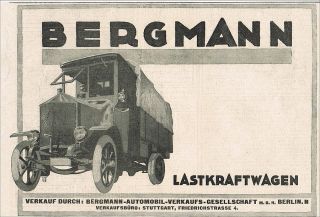 Lkw Lastkraftwagen Brummi Lastwagen 1920 Reklame Bergmann Berlin