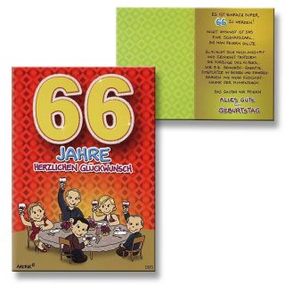 Archie Geburtstagskarte zum 66. Geburtstag Junge Mädchen gelb
