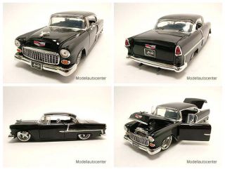 Chevrolet Bel Air 1955 schwarz, Tuning, Modellauto 124 / Jada Toys