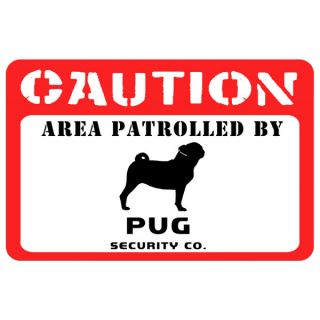 Bungalow Printed Caution Pug Pet Mat   Dog   Boutique