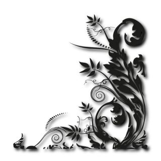 Eckwand Tattoo Pflanzenmuster Motiv Ranke Aufkleber Blumen