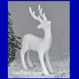 Hirsch Rentier Keramik Deko Figur Elch Weihnachtsdeko Reh Skulptur