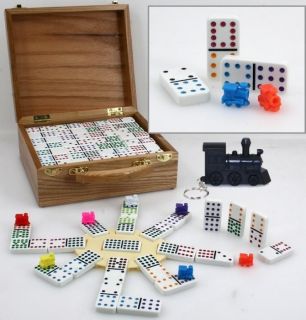 Maxi MEXICAN TRAIN, Domino Doppel 18, Holzkoffer
