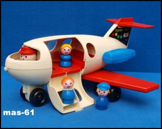 FISHER PRICE PLAY FAMILY FLUGZEUG FUN JET VINTAGE # 183 LITTLE PEOPLE