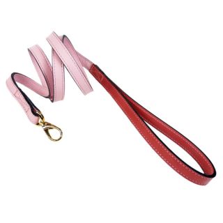 Hartman & Rose Leather Dog Leash   3/4 Pink