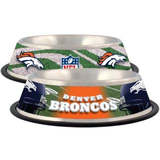 Denver Broncos Stainless Steel Pet Bowl   Team Shop   Dog
