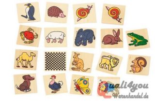 goki Memospiel Tiere im Holzkasten 32 Teile Holz per Stück Spielzeug
