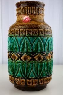 Bay Keramik Vase 92 30 türkis 60er Jahre