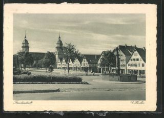schöne AK Freudenstadt, Ansicht des Marktplatzes 1935