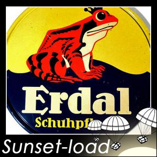 ERDAL Frosch Blech Werbeschild 30er   50er Jahre   Toller Zustand