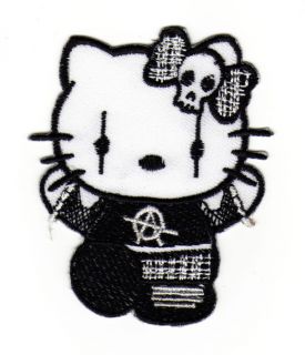 an45 Aufnäher Punk Aufbügler Gothic Hello Kitty Cat EMO