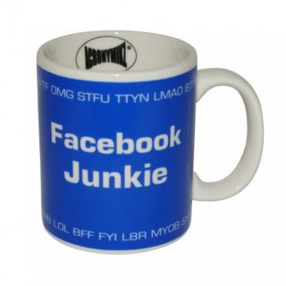 Kaffeebecher Facebook Junkie   Tasse WTF OMG STFU LOL
