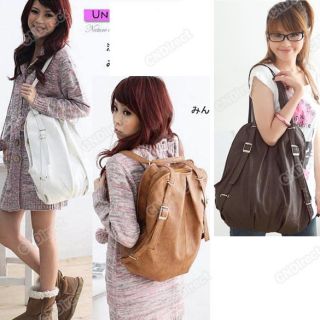 Korean Style Schultertasche Rucksack Handtasche PU Leder Damentasche