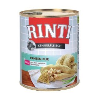 Rinti Pur Kennerfleisch Pansen Hundefutter, 800 g Haustier