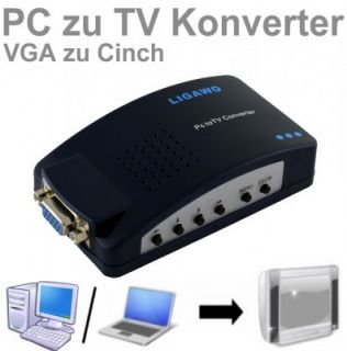 LIGAWO Pc VGA zu TV Cinch S Video Konverter Adapter