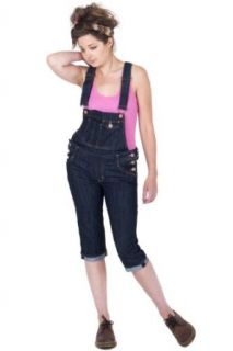 Für sie   Knielange Latzhose   Indigoblau Damen jeanslatzhose