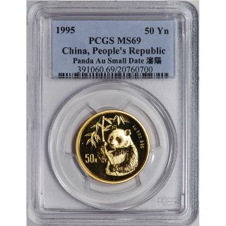 1995 China Gold Panda (1/2 oz) 50 Yuan (Small Date)   PCGS MS69