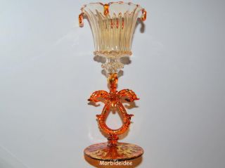 GLASS Pokale Bernstein IO11803VS 16 Cm Morbideidee VENEDIG Souvenir