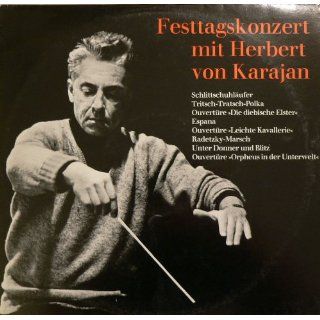 Festtagskonzert mit Karajan. Strauss Rossini Suppe Offenbach. Vinyl LP