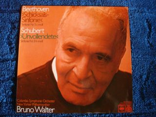 BEETHOVEN Schicksals Sinfonie SCHUBERT Unvollendete LP Bruno Walter