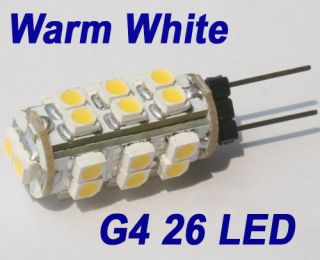 G4 26 SMD LED Warm White Marine Light Bulb Lamp 12V 2W