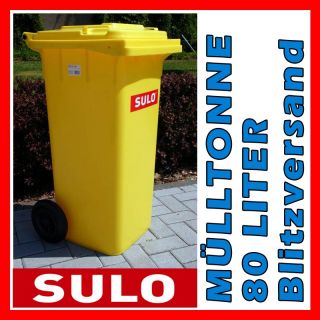 Original SULO 80 Liter Abfalltonne Mülleimer Mülltonne in GELB   NEU