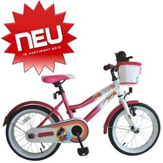 bike*star 40.6cm (16 Zoll) Kinder Fahrrad   Farbe Weiß&Pink 