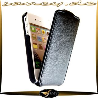 Apple iPhone 4 S/G Flip Leder Tasche Schutz Hülle Etui Case 1 10
