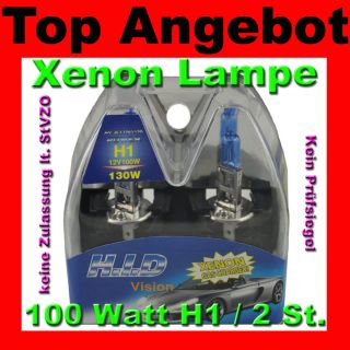 White Xenon Look Halogen Birnen in Hartbox 100 Watt H1 #0409