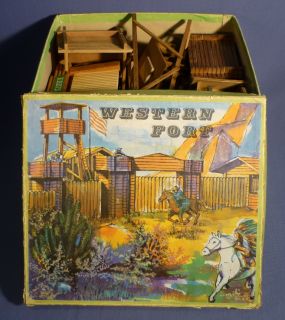 WESTERN FORT Bridger DDR VEB Cowboy Indianer OVP Holz vintage TIMPO