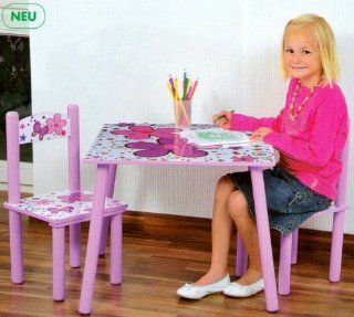 Kesper Sitzgruppe 1 Kindertisch mit 2 Stühlen Blumen