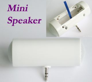 New Mini White Portable Stereo Speaker for iPod iPhone  3.5mm