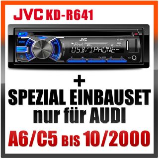 JVC Bluetooth USB Radio SD/AUX+Kabel für AUDI A6 97 00