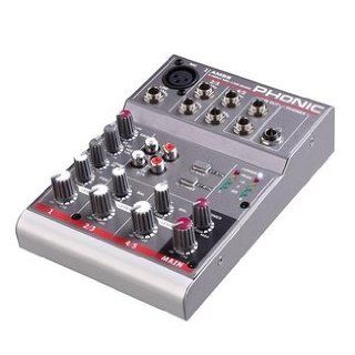Phonic PHAM 55 Klein Mixer, 1 Mikrofoneingang, 2 Stereoinputs 