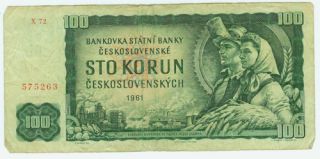 Tschechoslowakei Banknote 100 Kronen 1961