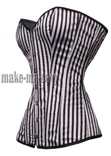 Black & White Vertical Zebra CORSET Bustier Hot S 6XL Women Hot Outfit
