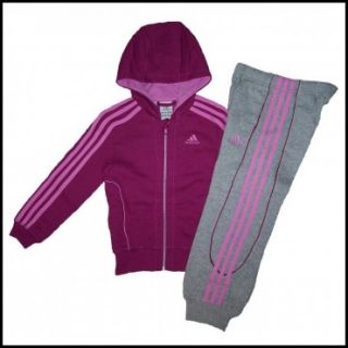 adidas Mädchen Hoody Trainingsanzug Jogginganzug mit Kapuze pink/grau